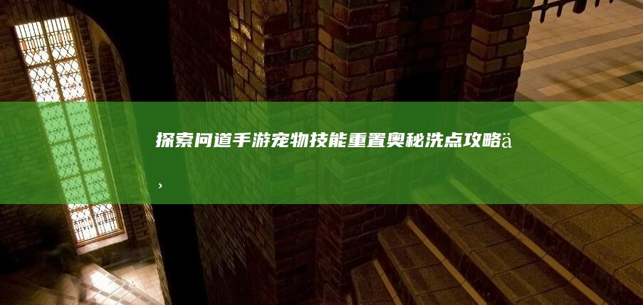 探索《问道》手游宠物技能重置奥秘：洗点攻略与策略